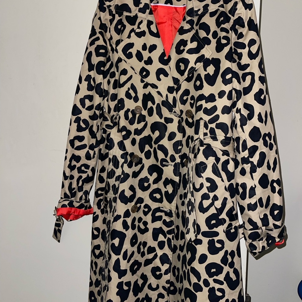 Leopard Print Women's Trench Coat - Picture 12 of 13
